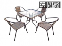 Комплект мебели Николь-2B TLH-037B/073B-80х80 Brown (4+1)