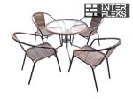 Комплект мебели Николь-1B TLH-037B/087B-D80 Brown (4+1)