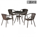 Комплект мебели из иск. ротанга T283BNT-W2390/Y137C-W51 Brown (4+1)