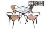 Комплект мебели Николь-2A TLH-037A/073A-80х80 Cappuccino (4+1)