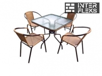 Комплект мебели Николь-2A TLH-037A/073A-80х80 Cappuccino (4+1)