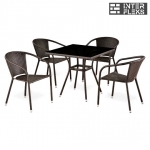 Комплект мебели из иск. ротанга T283BNS/Y137C-W51 Brown (4+1)
