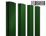 Металлический штакетник GL прямоугольный RAL 6005 зеленый мох